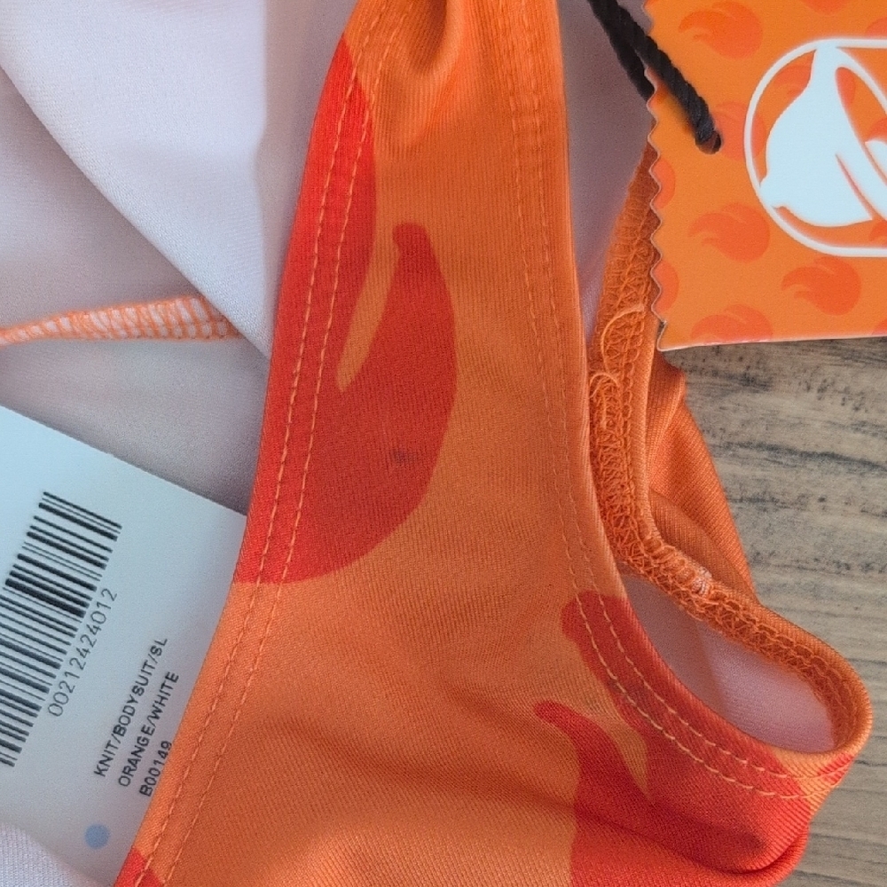 NWT Forever 21 Orange 'Hot Born Saucy' One Piece Swimsuit  Small - Picture 10 of 10